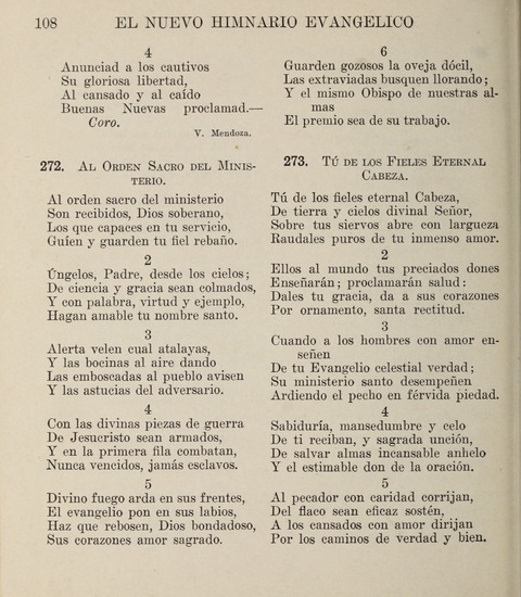 El Nuevo Himnario Evangelico para el uso de las Iglesias Evangelicas de Habla Espanol en Todo el Mundo page 108