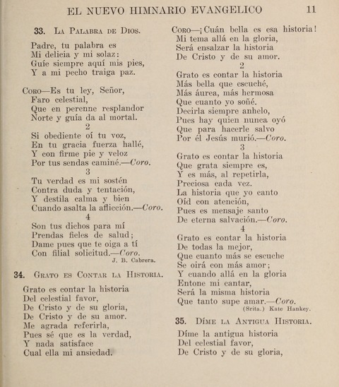 El Nuevo Himnario Evangelico para el uso de las Iglesias Evangelicas de Habla Espanol en Todo el Mundo page 11