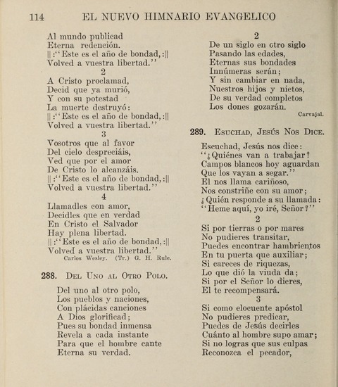 El Nuevo Himnario Evangelico para el uso de las Iglesias Evangelicas de Habla Espanol en Todo el Mundo page 114