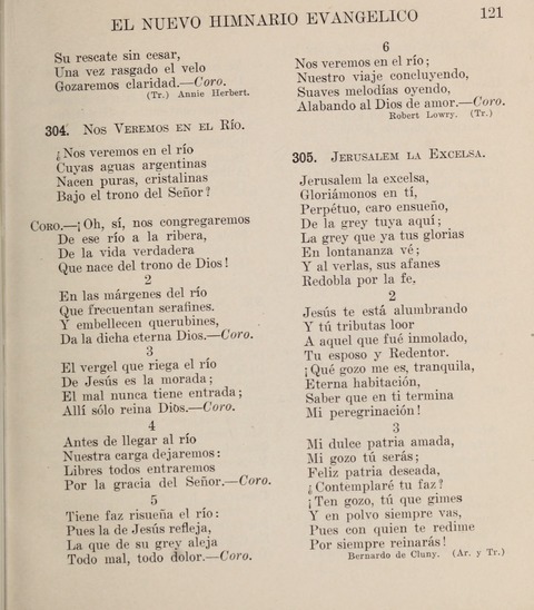 El Nuevo Himnario Evangelico para el uso de las Iglesias Evangelicas de Habla Espanol en Todo el Mundo page 121