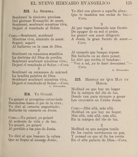 El Nuevo Himnario Evangelico para el uso de las Iglesias Evangelicas de Habla Espanol en Todo el Mundo page 125
