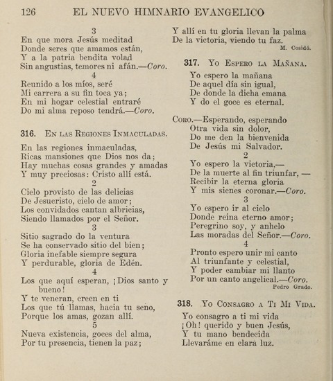 El Nuevo Himnario Evangelico para el uso de las Iglesias Evangelicas de Habla Espanol en Todo el Mundo page 126
