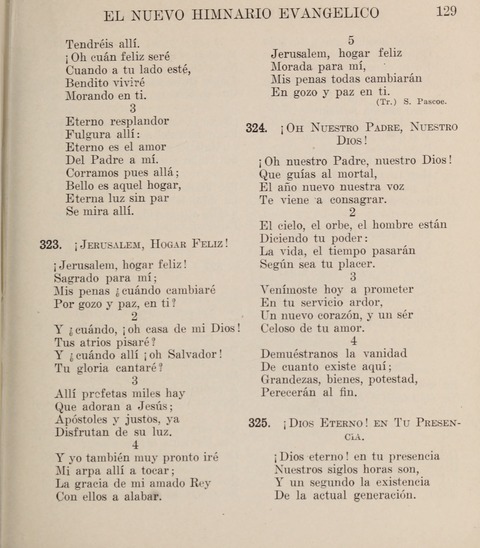 El Nuevo Himnario Evangelico para el uso de las Iglesias Evangelicas de Habla Espanol en Todo el Mundo page 129