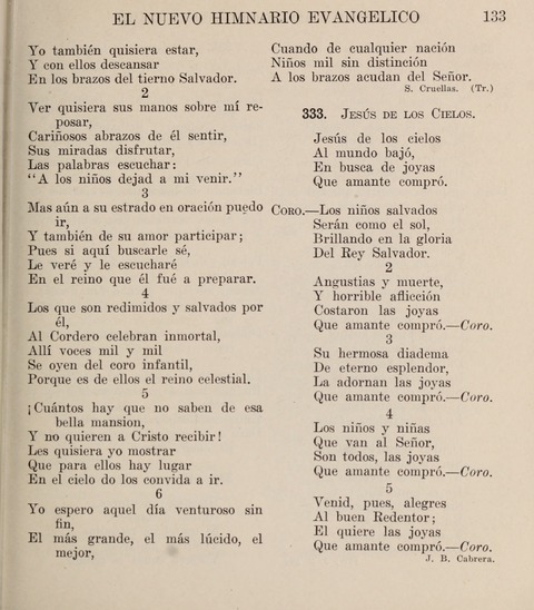 El Nuevo Himnario Evangelico para el uso de las Iglesias Evangelicas de Habla Espanol en Todo el Mundo page 133