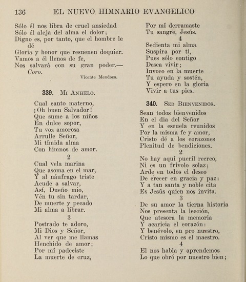 El Nuevo Himnario Evangelico para el uso de las Iglesias Evangelicas de Habla Espanol en Todo el Mundo page 136