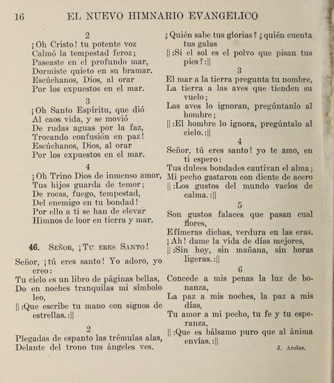 El Nuevo Himnario Evangelico para el uso de las Iglesias Evangelicas de Habla Espanol en Todo el Mundo page 16