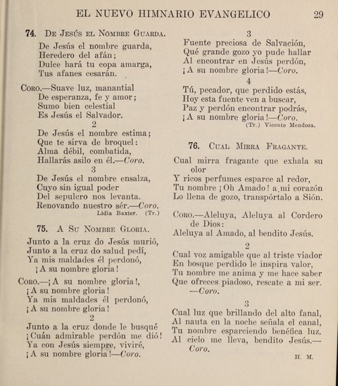 El Nuevo Himnario Evangelico para el uso de las Iglesias Evangelicas de Habla Espanol en Todo el Mundo page 29