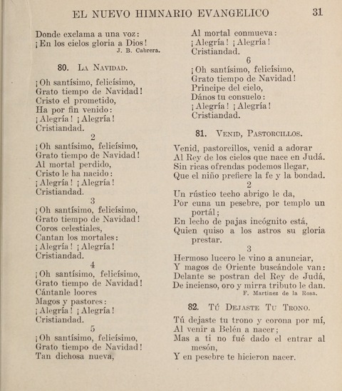 El Nuevo Himnario Evangelico para el uso de las Iglesias Evangelicas de Habla Espanol en Todo el Mundo page 31