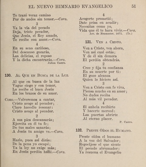 El Nuevo Himnario Evangelico para el uso de las Iglesias Evangelicas de Habla Espanol en Todo el Mundo page 51