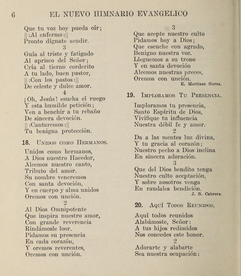 El Nuevo Himnario Evangelico para el uso de las Iglesias Evangelicas de Habla Espanol en Todo el Mundo page 6
