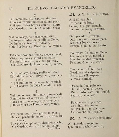 El Nuevo Himnario Evangelico para el uso de las Iglesias Evangelicas de Habla Espanol en Todo el Mundo page 60