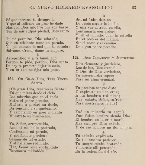 El Nuevo Himnario Evangelico para el uso de las Iglesias Evangelicas de Habla Espanol en Todo el Mundo page 63