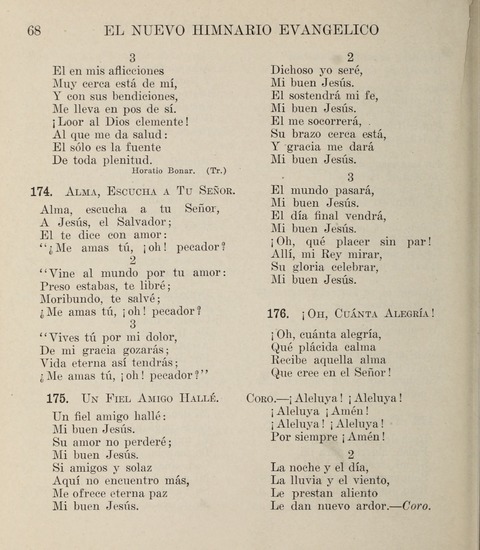 El Nuevo Himnario Evangelico para el uso de las Iglesias Evangelicas de Habla Espanol en Todo el Mundo page 68