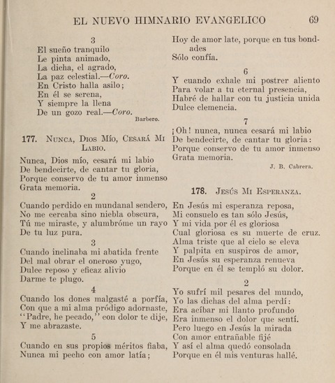 El Nuevo Himnario Evangelico para el uso de las Iglesias Evangelicas de Habla Espanol en Todo el Mundo page 69