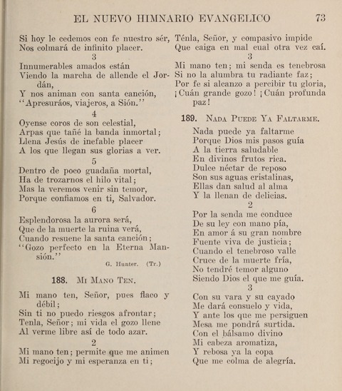 El Nuevo Himnario Evangelico para el uso de las Iglesias Evangelicas de Habla Espanol en Todo el Mundo page 73