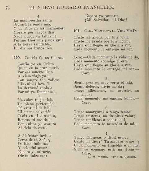 El Nuevo Himnario Evangelico para el uso de las Iglesias Evangelicas de Habla Espanol en Todo el Mundo page 74
