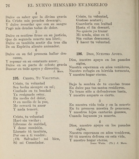 El Nuevo Himnario Evangelico para el uso de las Iglesias Evangelicas de Habla Espanol en Todo el Mundo page 76