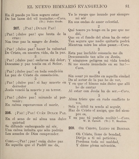 El Nuevo Himnario Evangelico para el uso de las Iglesias Evangelicas de Habla Espanol en Todo el Mundo page 81