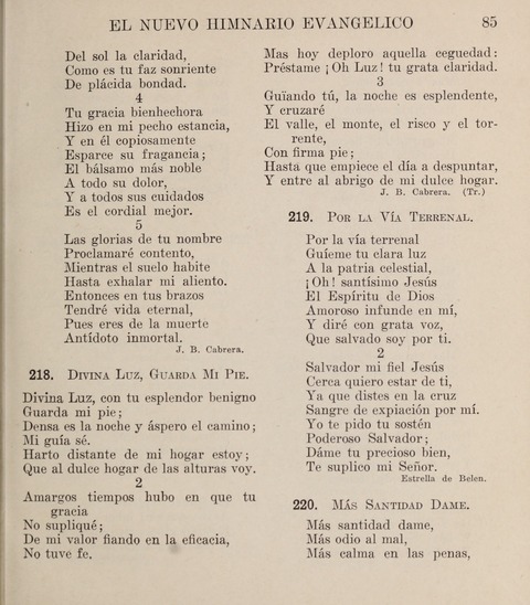 El Nuevo Himnario Evangelico para el uso de las Iglesias Evangelicas de Habla Espanol en Todo el Mundo page 85