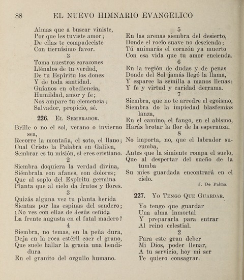 El Nuevo Himnario Evangelico para el uso de las Iglesias Evangelicas de Habla Espanol en Todo el Mundo page 88