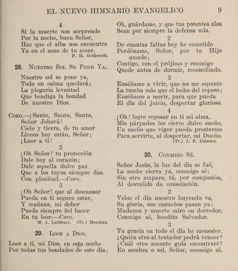 El Nuevo Himnario Evangelico para el uso de las Iglesias Evangelicas de Habla Espanol en Todo el Mundo page 9