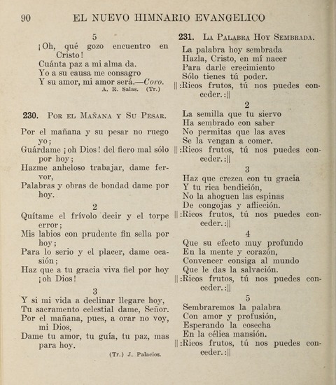El Nuevo Himnario Evangelico para el uso de las Iglesias Evangelicas de Habla Espanol en Todo el Mundo page 90