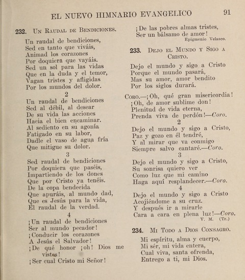 El Nuevo Himnario Evangelico para el uso de las Iglesias Evangelicas de Habla Espanol en Todo el Mundo page 91