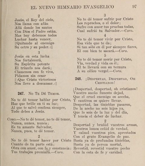 El Nuevo Himnario Evangelico para el uso de las Iglesias Evangelicas de Habla Espanol en Todo el Mundo page 97