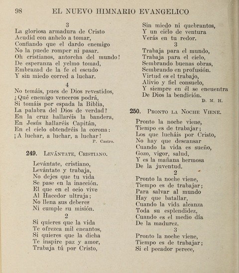 El Nuevo Himnario Evangelico para el uso de las Iglesias Evangelicas de Habla Espanol en Todo el Mundo page 98