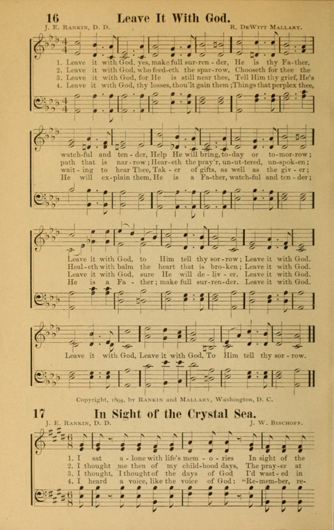 Echoes of Paradise: a choice collection of Christian hymns suitable for Sabbath schools and all other departments of religious work page 16