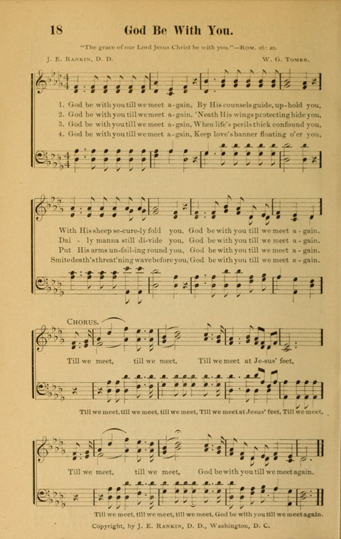 Echoes of Paradise: a choice collection of Christian hymns suitable for Sabbath schools and all other departments of religious work page 18