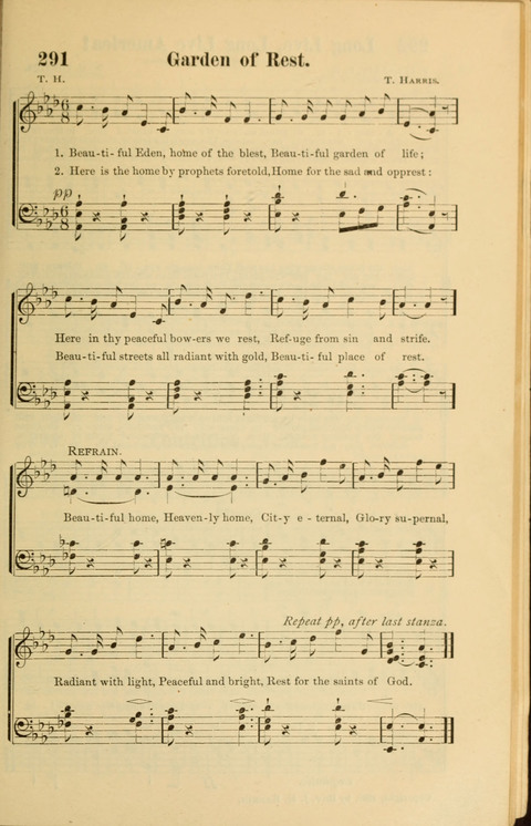 Echoes of Paradise: a choice collection of Christian hymns suitable for Sabbath schools and all other departments of religious work page 291