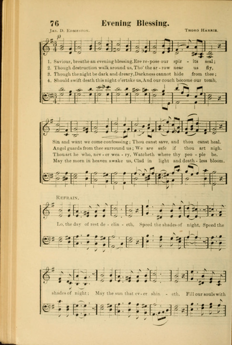 Echoes of Paradise: a choice collection of Christian hymns suitable for Sabbath schools and all other departments of religious work page 74