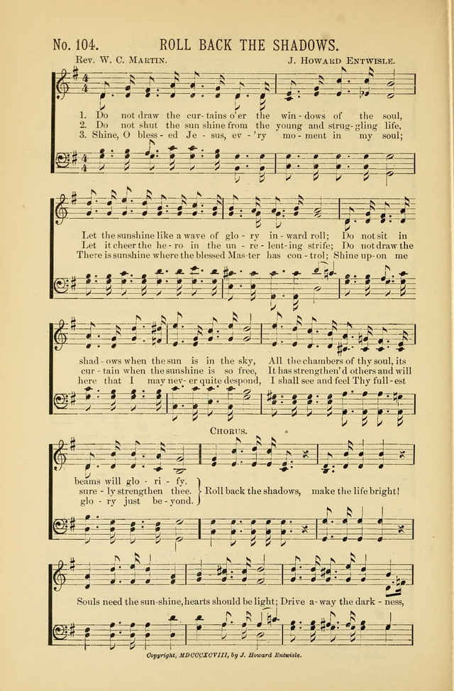 Exalted Praise: a twentieth century collection of sacred hymns for the church, Sunday school, and devotional meetings page 104