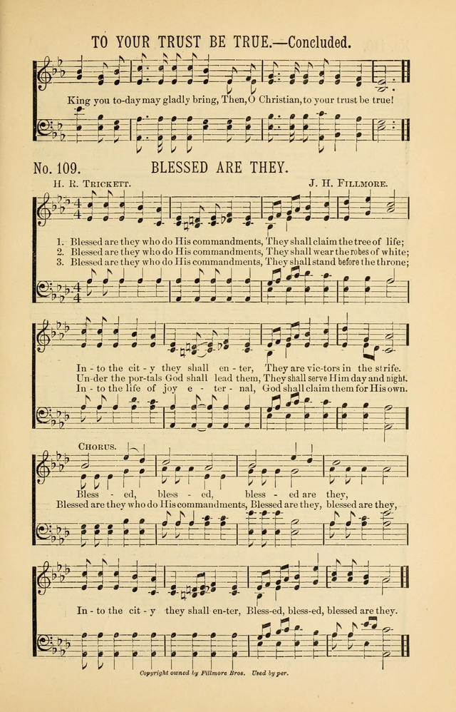 Exalted Praise: a twentieth century collection of sacred hymns for the church, Sunday school, and devotional meetings page 109