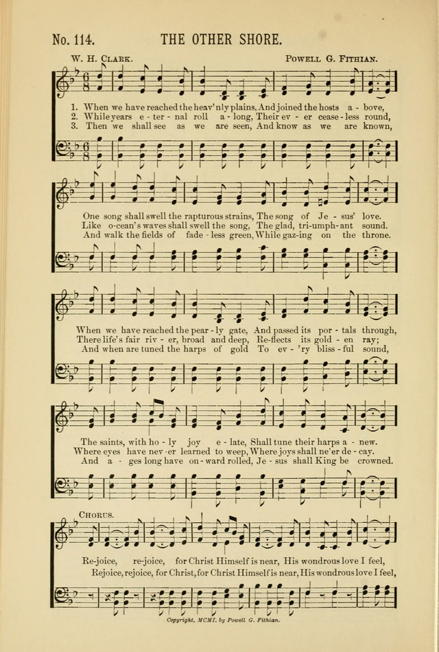 Exalted Praise: a twentieth century collection of sacred hymns for the church, Sunday school, and devotional meetings page 114