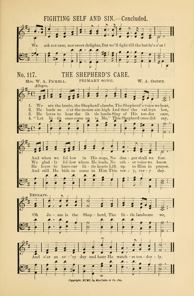 Exalted Praise: a twentieth century collection of sacred hymns for the church, Sunday school, and devotional meetings page 117