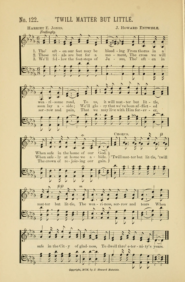 Exalted Praise: a twentieth century collection of sacred hymns for the church, Sunday school, and devotional meetings page 122