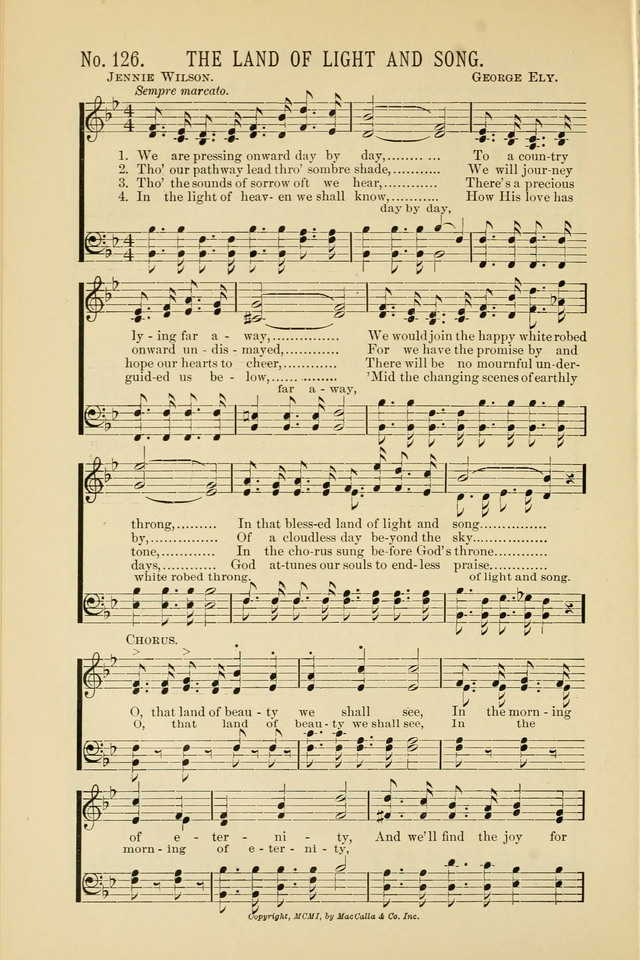 Exalted Praise: a twentieth century collection of sacred hymns for the church, Sunday school, and devotional meetings page 126