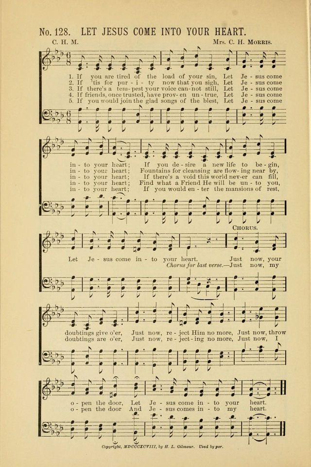 Exalted Praise: a twentieth century collection of sacred hymns for the church, Sunday school, and devotional meetings page 128