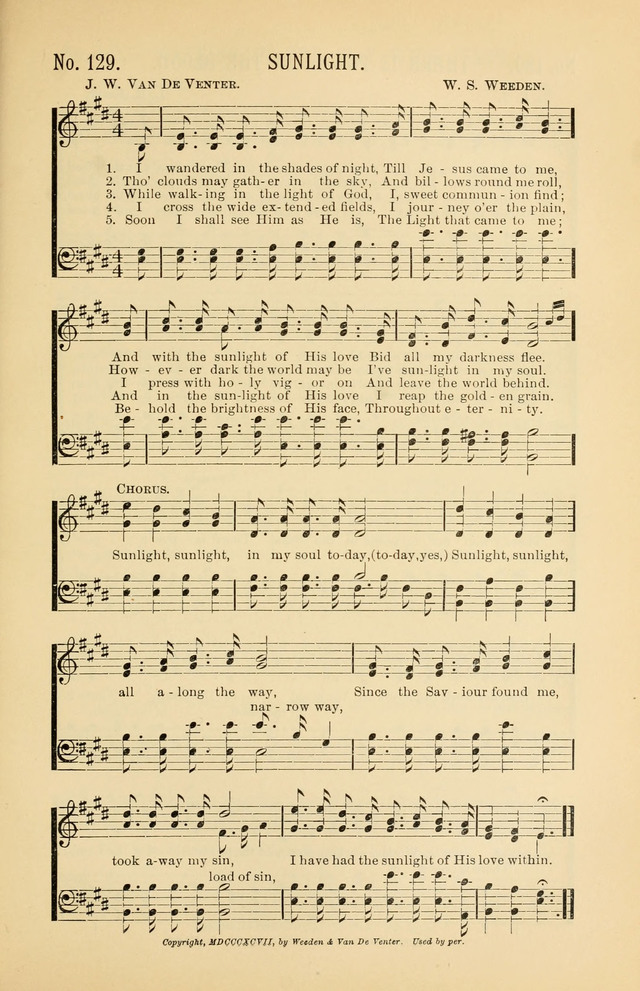 Exalted Praise: a twentieth century collection of sacred hymns for the church, Sunday school, and devotional meetings page 129