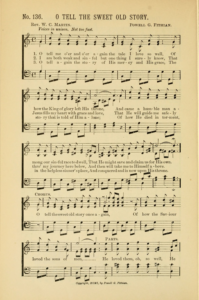 Exalted Praise: a twentieth century collection of sacred hymns for the church, Sunday school, and devotional meetings page 136