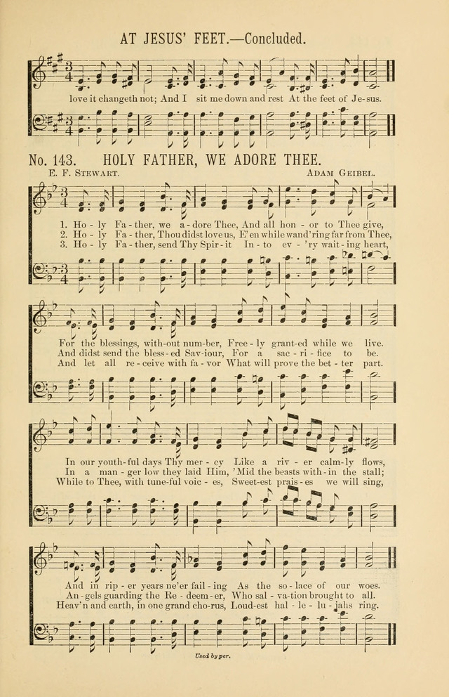 Exalted Praise: a twentieth century collection of sacred hymns for the church, Sunday school, and devotional meetings page 143