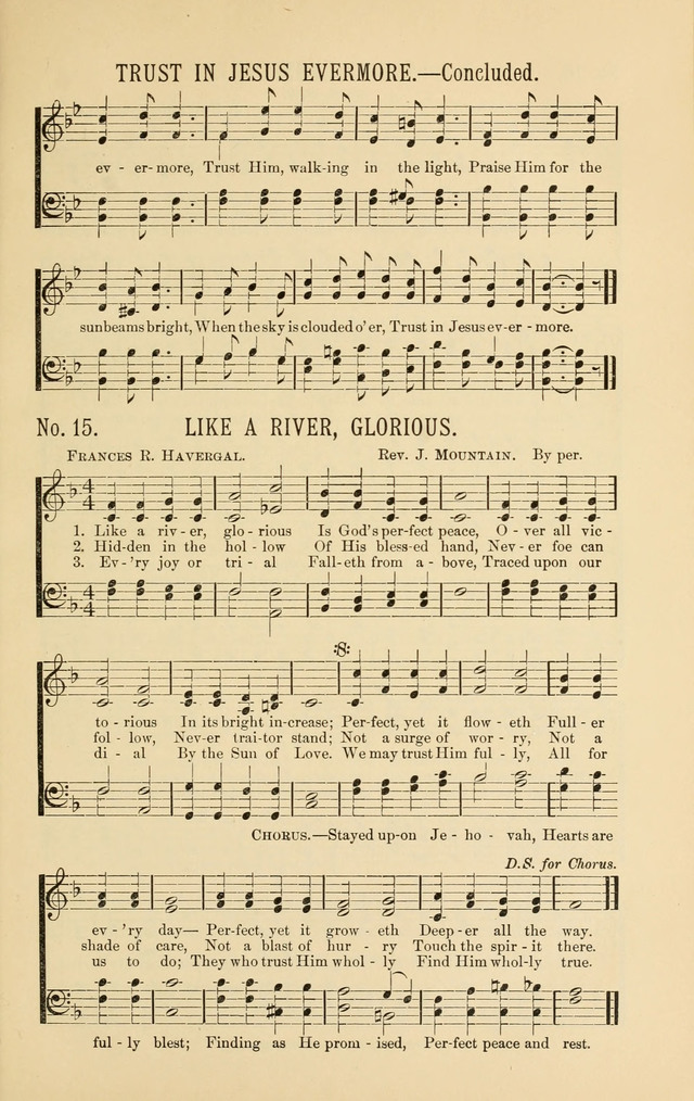 Exalted Praise: a twentieth century collection of sacred hymns for the church, Sunday school, and devotional meetings page 15