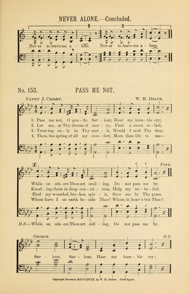 Exalted Praise: a twentieth century collection of sacred hymns for the church, Sunday school, and devotional meetings page 153