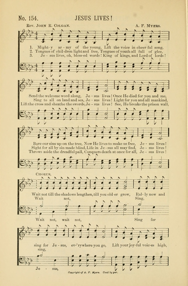 Exalted Praise: a twentieth century collection of sacred hymns for the church, Sunday school, and devotional meetings page 154