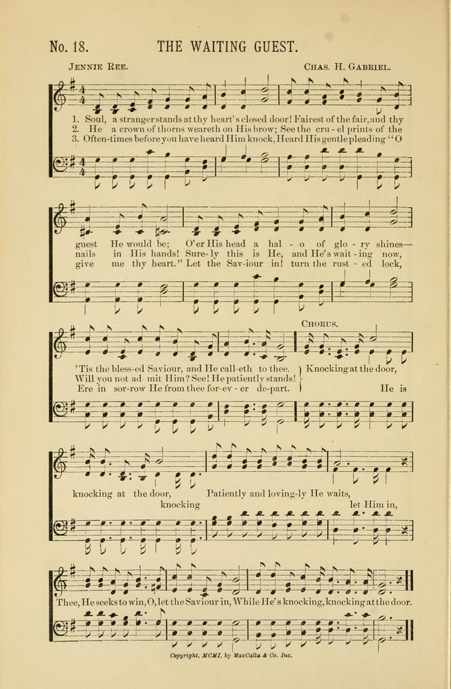 Exalted Praise: a twentieth century collection of sacred hymns for the church, Sunday school, and devotional meetings page 18