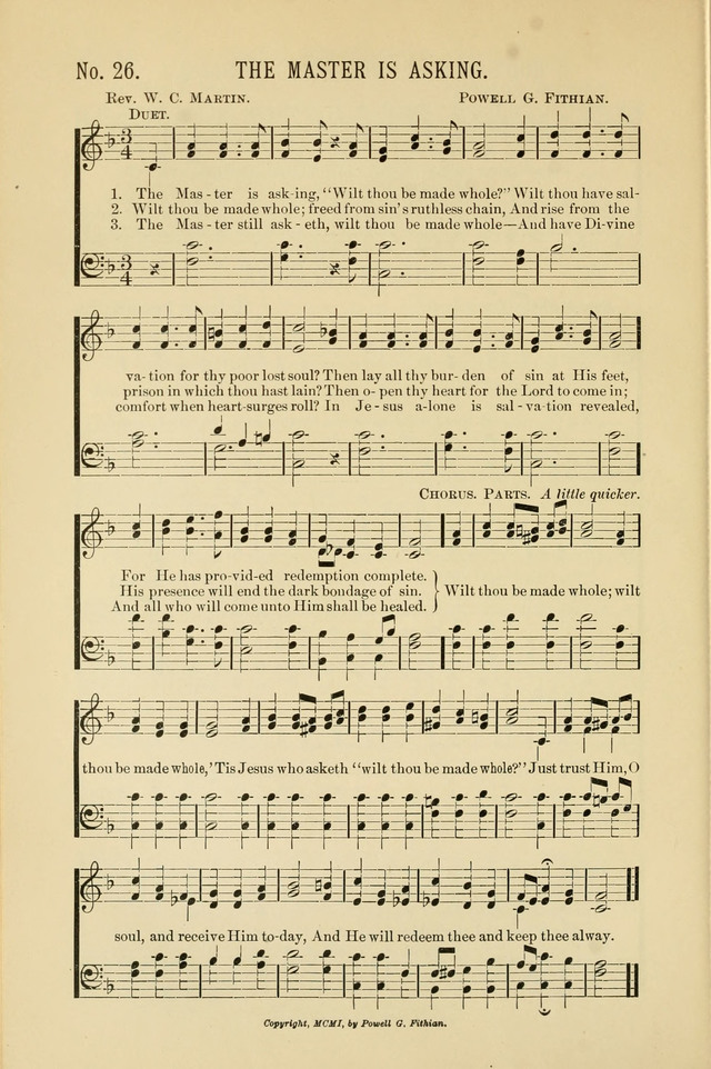 Exalted Praise: a twentieth century collection of sacred hymns for the church, Sunday school, and devotional meetings page 26