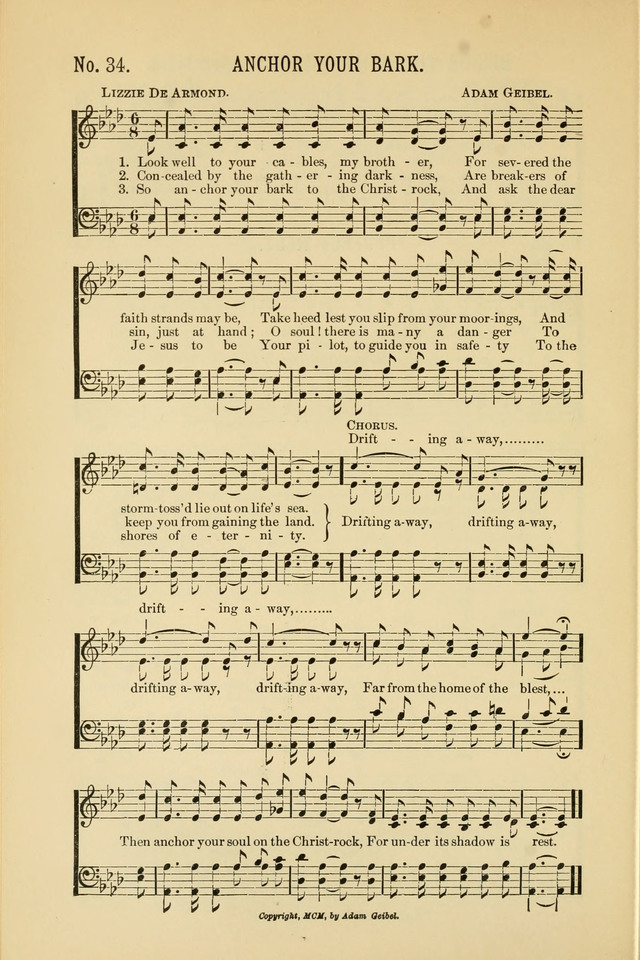 Exalted Praise: a twentieth century collection of sacred hymns for the church, Sunday school, and devotional meetings page 34