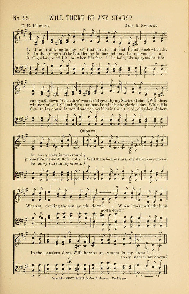 Exalted Praise: a twentieth century collection of sacred hymns for the church, Sunday school, and devotional meetings page 35